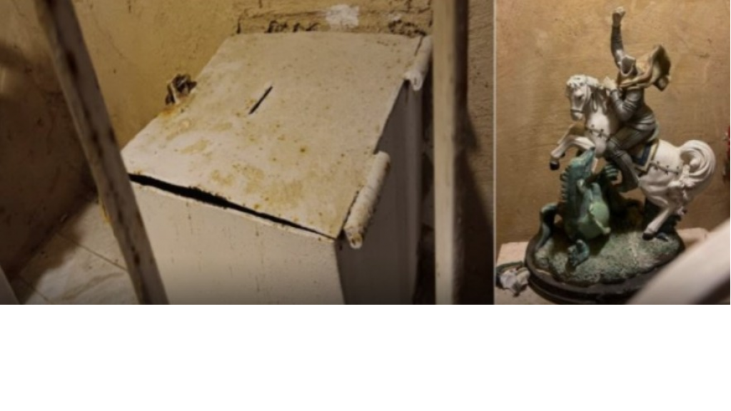 تحطيم تماثيل داخل كنيسة في الجية