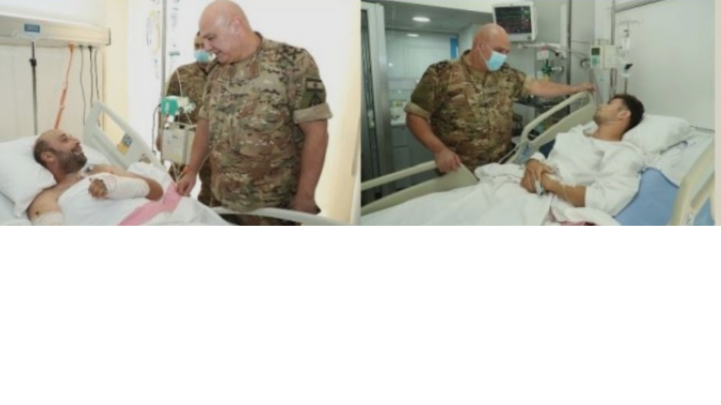 قائد الجيش تفقّد عسكريين جريحَين