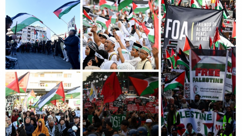 تظاهرات في مدن وعواصم عالمية تضامنا مع فلسطين
