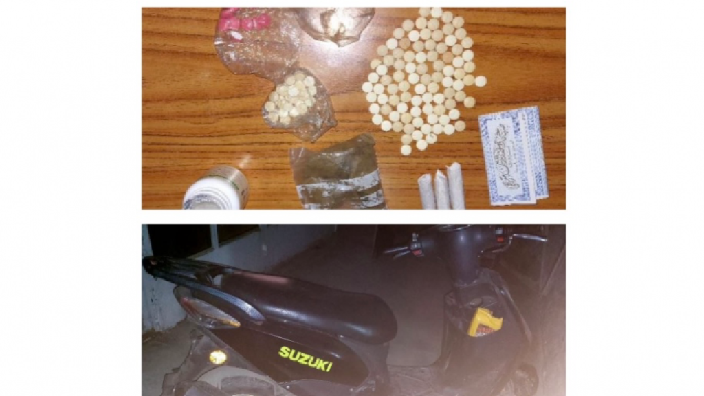 حاجز ضهر البيدر أوقف  شخصًا لحيازته مخدرات وضبط دراجة آلية مسروقة