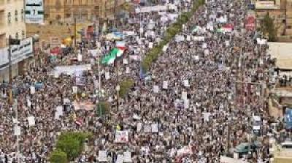 مسيرات حاشدة في صعدة-اليمن تضامنا مع ف.ل.س.ط.ي.ن
