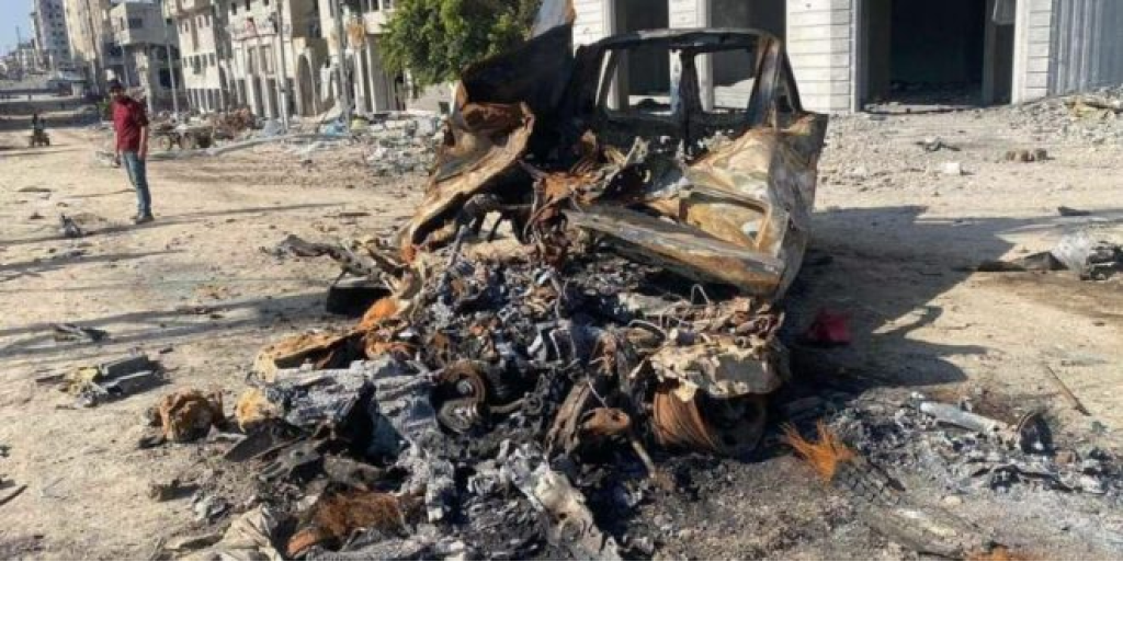 لحظة سقوط الصاروخ على السيارة المستهدفة في بلدة جدرا (فيديو)