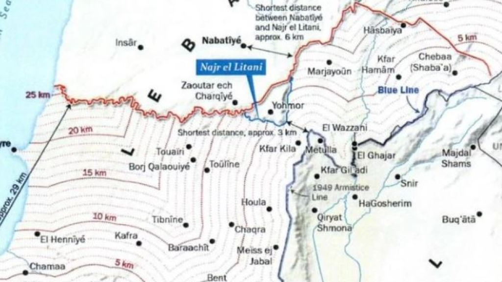 خريطة اتفاق وقف النار تكشف تنازل حزب الله عن مزارع شبعا!؟