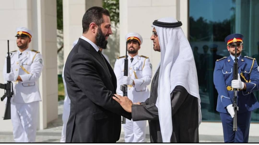 زايد يستقبل الشرع...