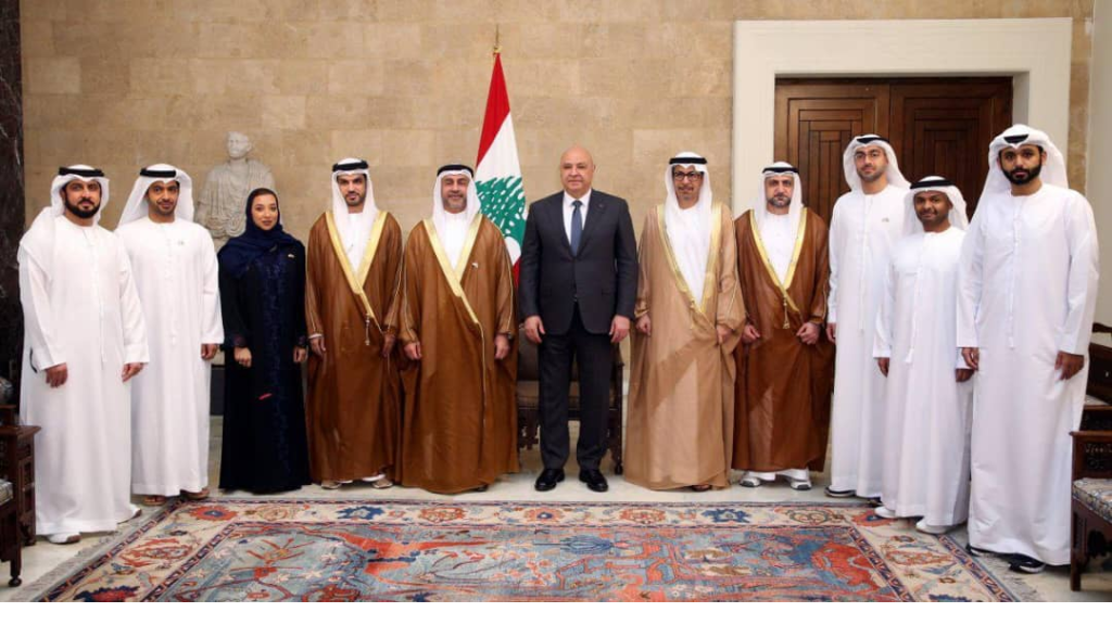 وفدٌ إماراتي في قصر بعبدا... وعون يؤكد عمق العلاقة الثنائية