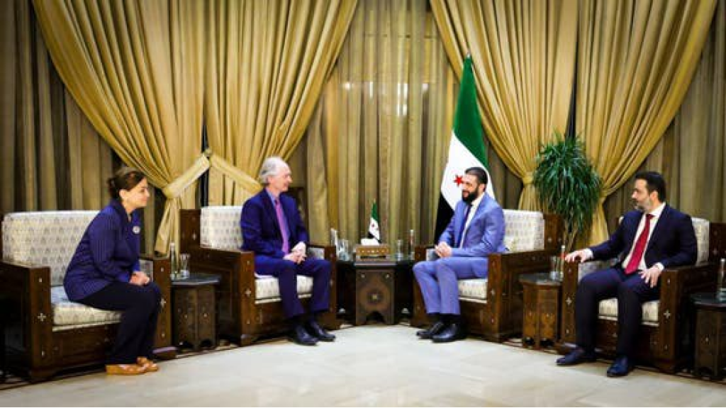 الشرع يلتقي في دمشق المبعوث الأممي إلى سوريا