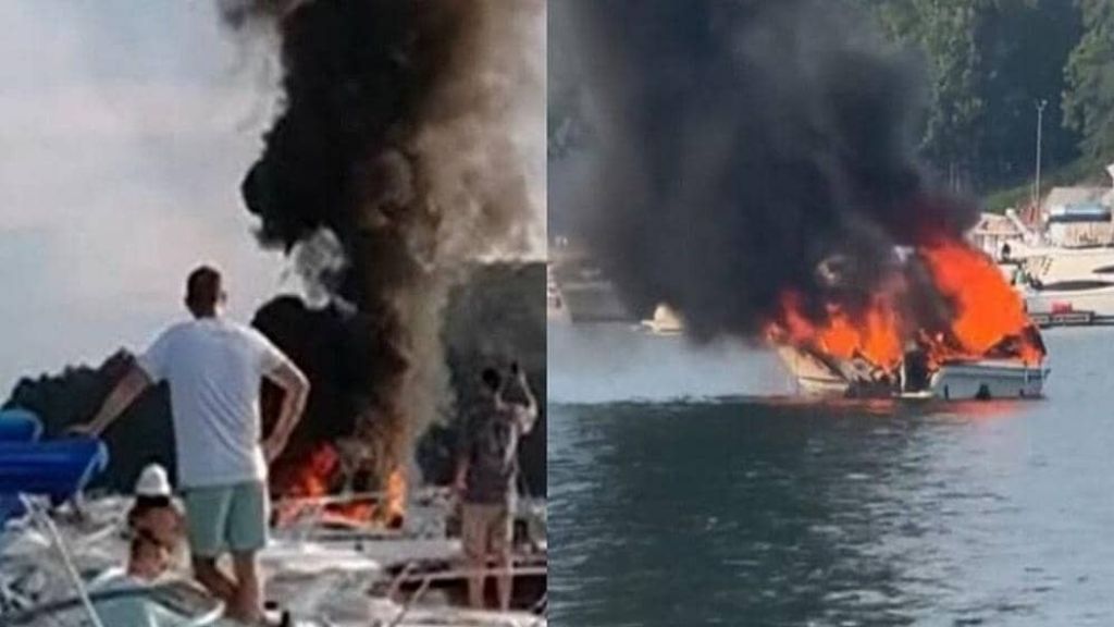 إنفجار قارب في بحيرة جورجيا الأميركية