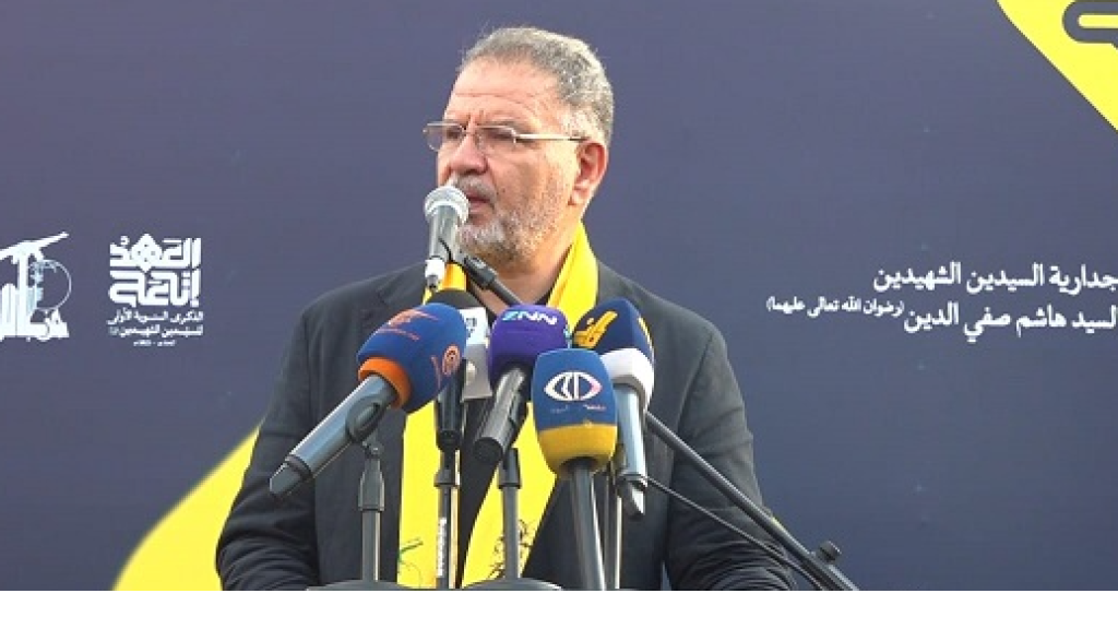 جدارية للشهيدين نصرالله وصفي الدين في صيدا 