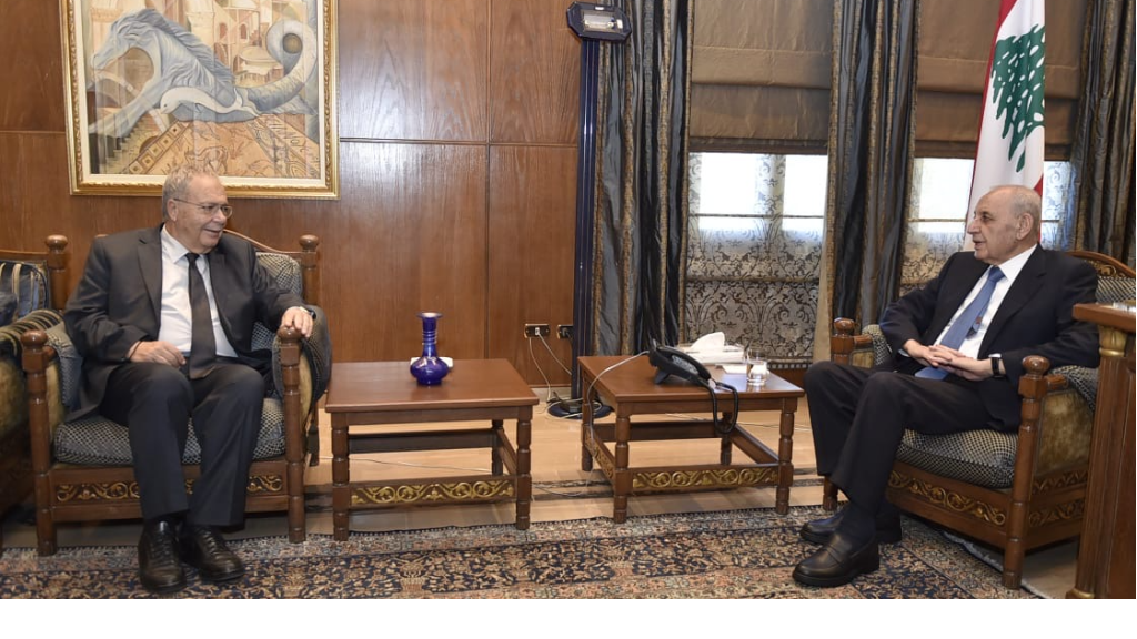 بري استقبل متري والأدميرال البريطاني ألغرين وبهية الحريري واندريه رحال