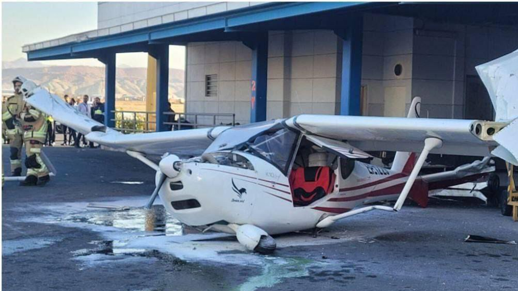 حادث في مطار تبريز ، سقوط طائرة !