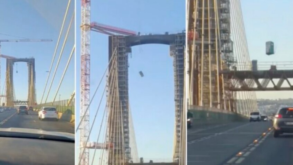 إسبانيا.. سقوط مرحاض متنقل من جسر على طريق مزدحم ( فيديو )