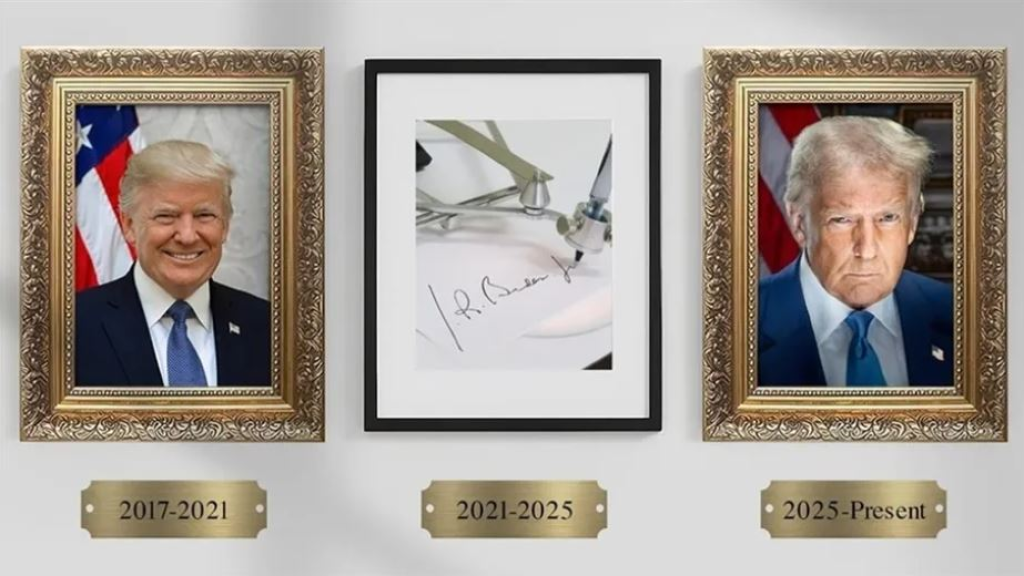 بعد إلغاء ترامب أوامر موقعة باستخدامه.. يستبدل صورة بايدن 