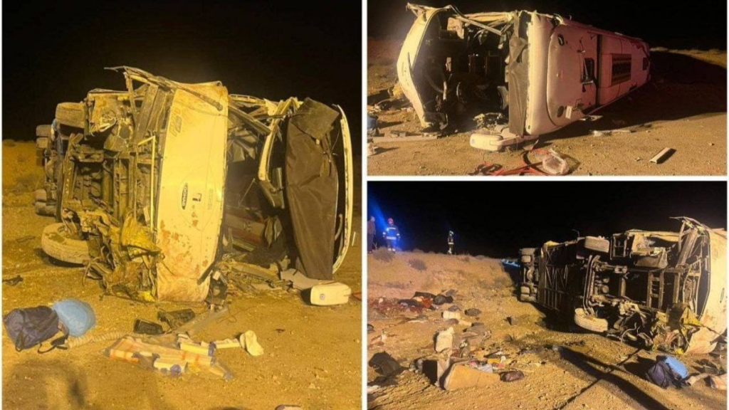 حادث مروّع شرق إيران… عشرات الضحايا بانقلاب حافلة (فيديو)