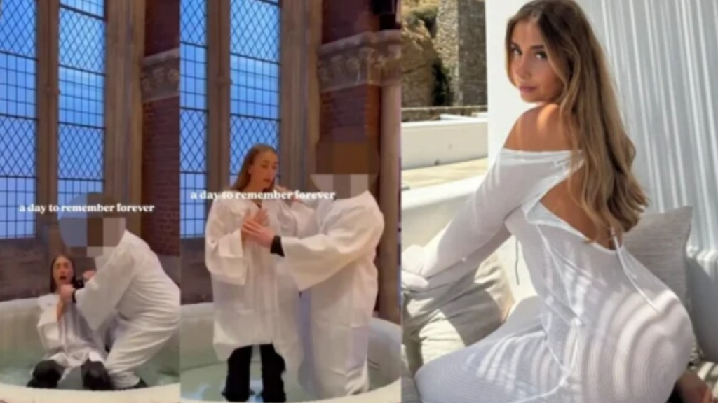 نجمة إباحية تثير الجدل بمعموديتها! فيديو