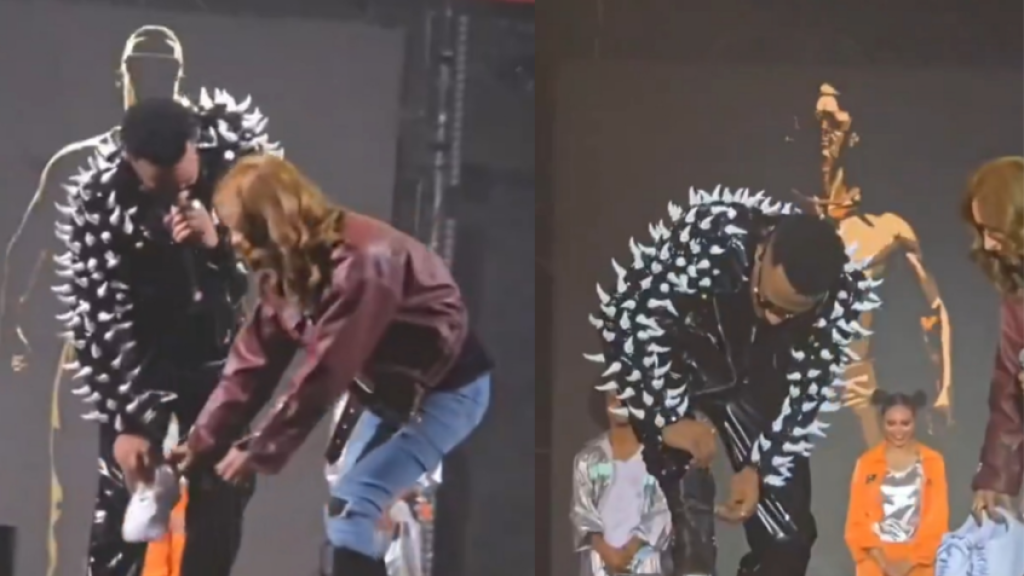 محمد رمضان يوقف حفله لتبديل حذائه على المسرح: 