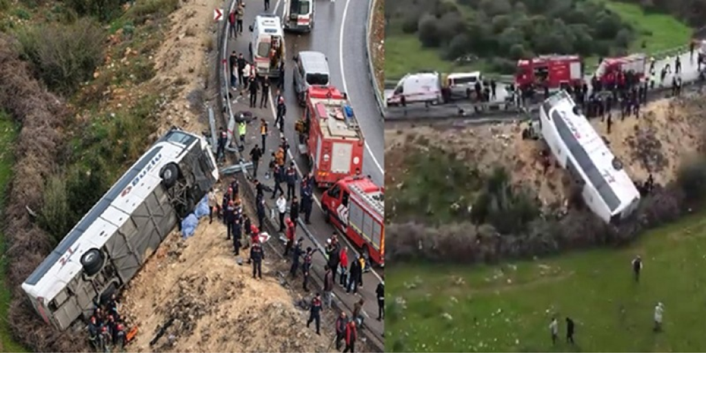 8 قتلى و26 جريحًا بانقلاب حافلة ركاب في أنطاليا (فيديو)