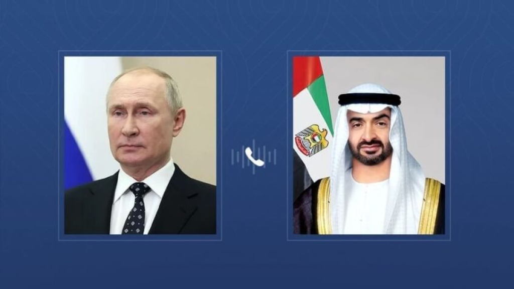 بوتين يهاتف الرئيس الإماراتي ودعوة مشتركة الى وقف فوري للتصعيد