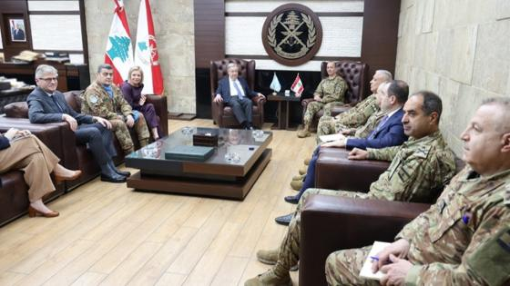 قائد الجيش بحث مع غوتيريش في تطبيق القرار 1701 ودعم الجيش