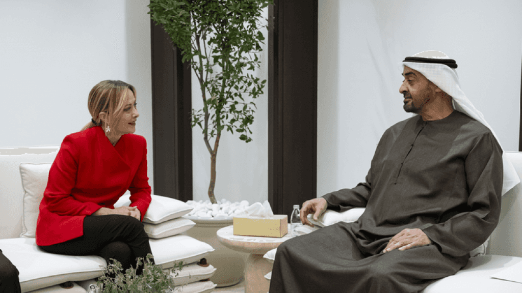 محمد بن زايد وميلوني يبحثان تطورات المنطقة