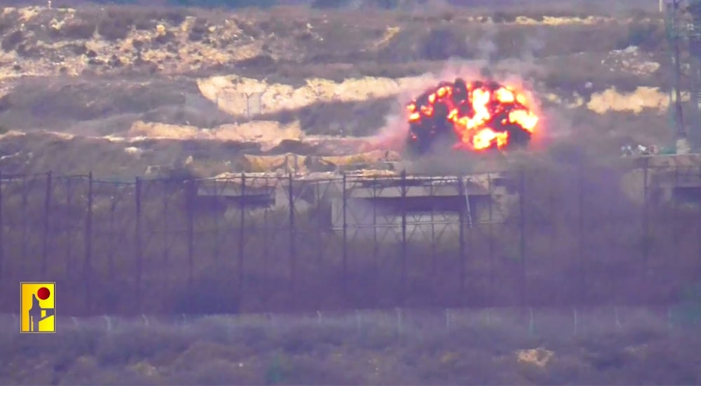 احتراق “ميركافا” استهدفتها المقاومة في بنت جبيل