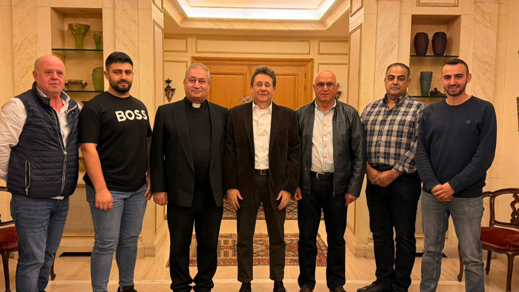 وفد وقف مار أنطونيوس – بسكنتا يلتقي إبراهيم كنعان تقديراً لدعمه أعمال الترميم