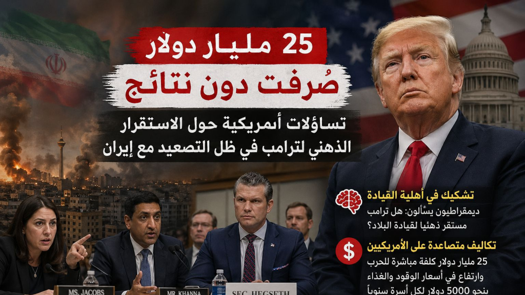 25 مليار دولار صُرفت دون نتائج: تساؤلات أميركية حول الاستقرار الذهني لترامب في ظل التصعيد مع إيران