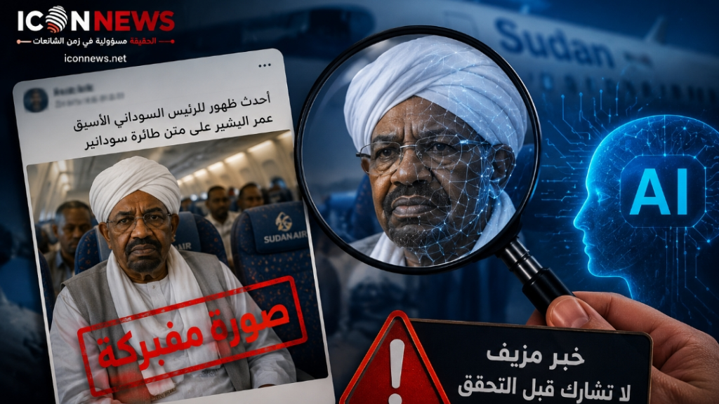 صورة عمر البشير على متن طائرة 