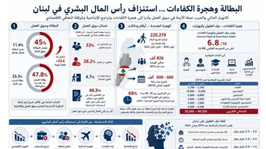 لبنان يخسر رصيده الأثمن: 6.8 نقاط على مؤشر هجرة الكفاءات