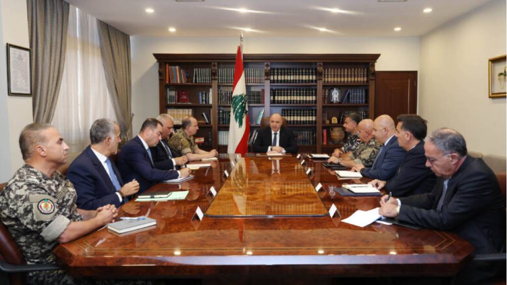 رئيس الجمهورية ترأس اجتماعا امنيا بحث في الاوضاع في الجنوب عموما وفي منطقة النبطية خصوصاً