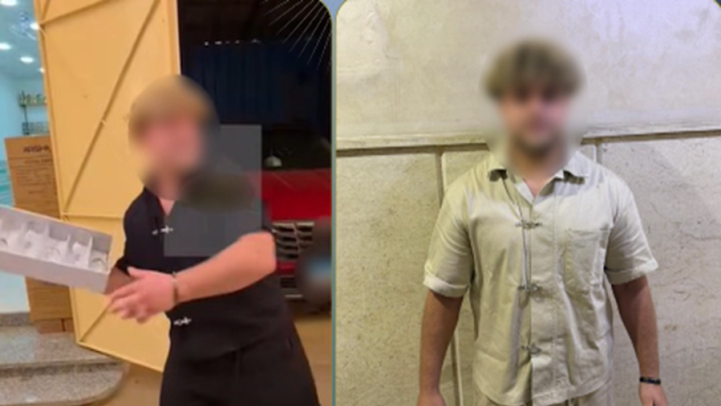 القبض على صاحب محل يسوق منتجاته بطريقة غريبة (فيديو)