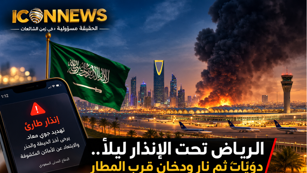 الرياض تحت الإنذار ليلاً: دويّات ونيران ودخان قرب المطار.. وماذا وصل إلى قلب السعودية؟