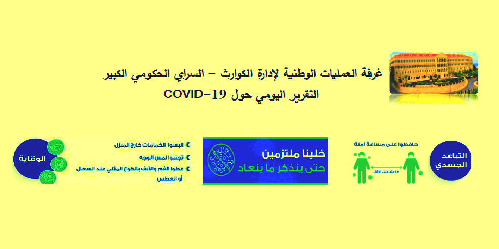 غرفة إدارة الكوارث: 634 حالة جديدة